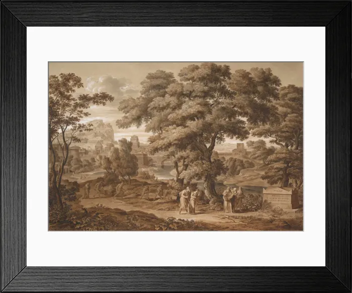 Framed Print : Oedipus and Antigone Leave Thebes, 1797. Artist: Koch, Joseph Anton (1768-1839) Framed Print : Oedipus and Antigone Leave Thebes, 1797. Artist: Koch, Joseph Anton (1768-1839)