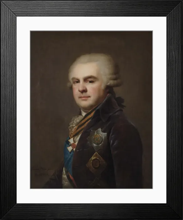 Framed Print : Portrait of Count Alexander Nikolayevich Samoylov (1744-1814), 1796. Artist: Lampi, Johann-Baptist, the Younger (1775-1837)