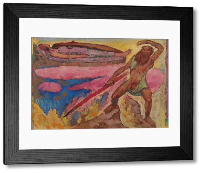 Framed Print : Wotan and Brunhilde, c. 1916. Artist: Moser, Koloman (1868-1918) Framed Print : Wotan and Brunhilde, c. 1916. Artist: Moser, Koloman (1868-1918)