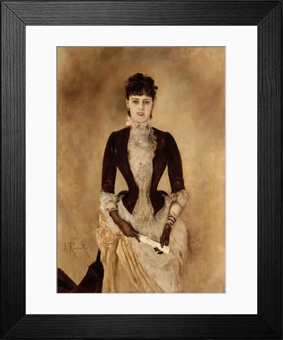 Framed Print : Portrait of Isabella Reisser, 1885. Artist: Romako, Anton (1832-1889) Framed Print : Portrait of Isabella Reisser, 1885. Artist: Romako, Anton (1832-1889)