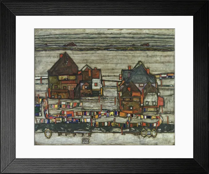 Framed Print : Houses With Washing Lines, 1914. Artist: Schiele, Egon (1890?1918) Framed Print : Houses With Washing Lines, 1914. Artist: Schiele, Egon (1890?1918)