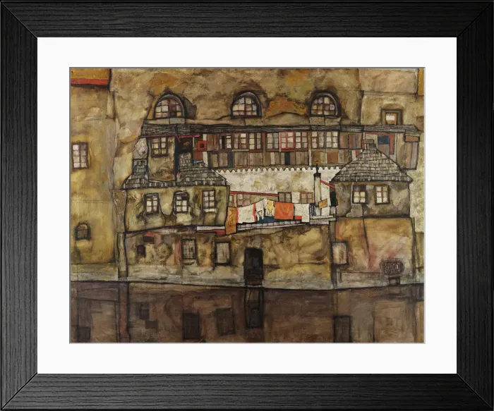 Framed Print : House Wall on the River, 1915. Artist: Schiele, Egon (1890?1918) Framed Print : House Wall on the River, 1915. Artist: Schiele, Egon (1890?1918)