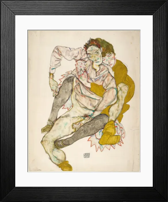 Framed Print : Seated Couple, 1915. Artist: Schiele, Egon (1890?1918) Framed Print : Seated Couple, 1915. Artist: Schiele, Egon (1890?1918)