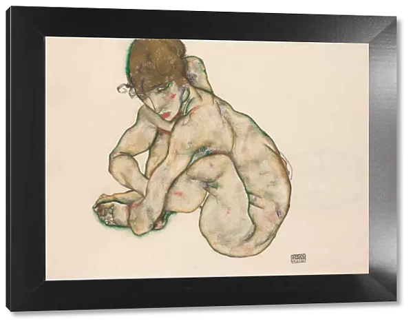 Crouching Nude Girl, 1914. Artist: Schiele, Egon (1890?1918)