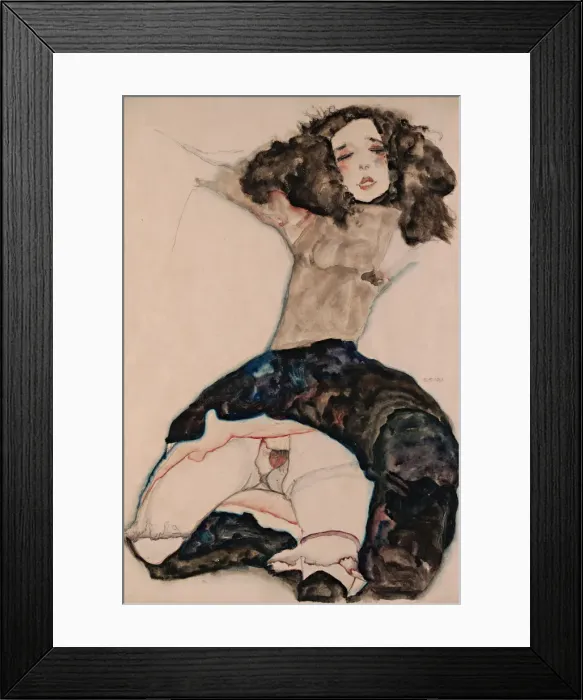 Framed Print : Black-Haired Girl with Lifted Skirt, 1911. Artist: Schiele, Egon (1890?1918) Framed Print : Black-Haired Girl with Lifted Skirt, 1911. Artist: Schiele, Egon (1890?1918)