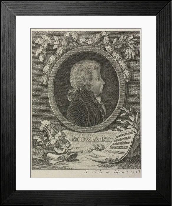 Framed Print : Wolfgang Amadeus Mozart, 1793. Artist: Kohl, Clemens (1754-1807) Framed Print : Wolfgang Amadeus Mozart, 1793. Artist: Kohl, Clemens (1754-1807)
