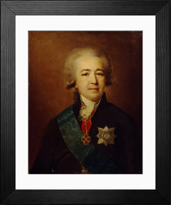 Framed Print : Portrait of Prince Alexander Kurakin (1752-1818). Artist: Lampi, Johann-Baptist von, the Elder (1751-1830) Framed Print : Portrait of Prince Alexander Kurakin (1752-1818). Artist: Lampi, Johann-Baptist von, the Elder (1751-1830)
