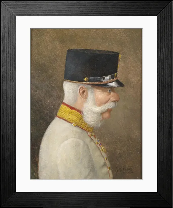 Framed Print : Portrait of Franz Joseph I of Austria. Artist: Ledeli, Moritz (1856-1920) Framed Print : Portrait of Franz Joseph I of Austria. Artist: Ledeli, Moritz (1856-1920)