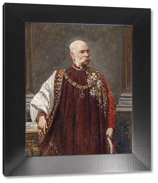 Portrait of Franz Joseph I of Austria as Grand Master of the Golden Fleece, 1903. Artist: Liebscher, Adolf (1857-1919)
