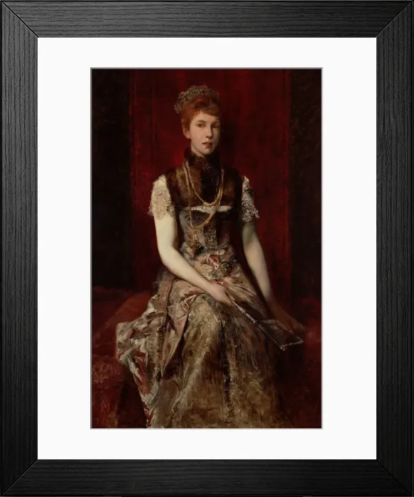 Framed Print : Portrait of Dora Fournier-Gabillon, ca 1879. Artist: Makart, Hans (1840-1884) Framed Print : Portrait of Dora Fournier-Gabillon, ca 1879. Artist: Makart, Hans (1840-1884)