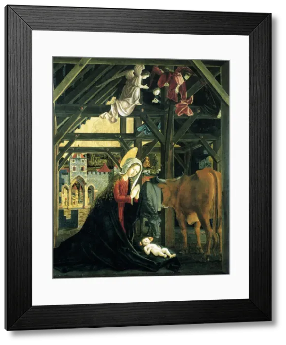 Framed Print : Nativity (Altarpiece of the Church of St. Wolfgang im Salzkammergut), 1481. Artist: Pacher, Michael (ca 1435-1498)