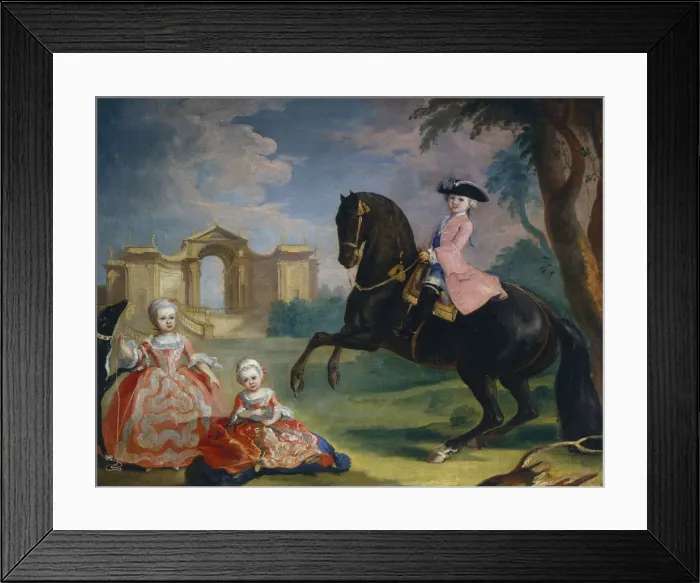 Framed Print : Portrait of the Children of Count Ivan Illarionovich Vorontsov: Artemi, Anna and Eudokia (Avdotya), 1754. Artist: Prenner, Georg Kaspar, von (1720-1766) Framed Print : Portrait of the Children of Count Ivan Illarionovich Vorontsov: Artemi, Anna and Eudokia (Avdotya), 1754. Artist: Prenner, Georg Kaspar, von (1720-1766)