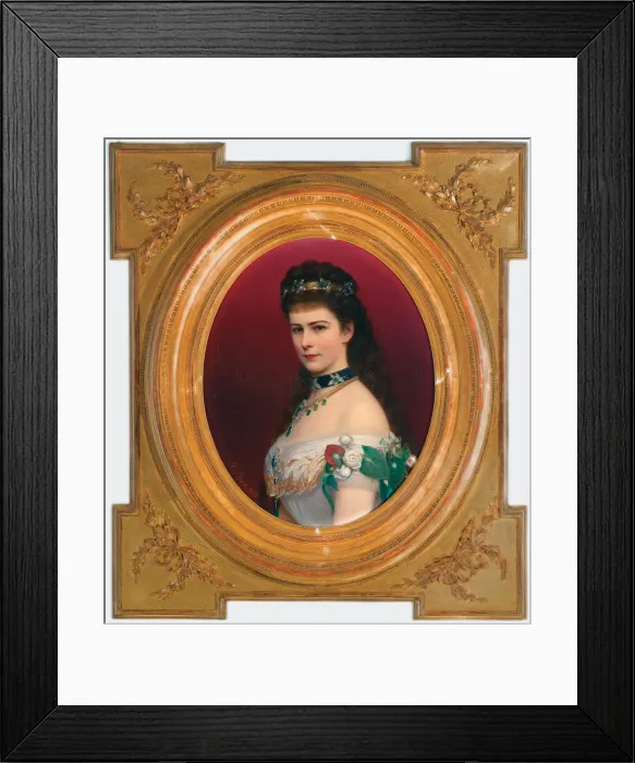 Framed Print : Portrait of Elisabeth of Bavaria with Diadem, before 1885. Artist: Raab, Georg Martin Ignaz (1821-1885) Framed Print : Portrait of Elisabeth of Bavaria with Diadem, before 1885. Artist: Raab, Georg Martin Ignaz (1821-1885)
