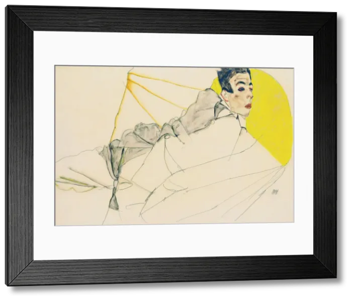 Framed Print : Reclining Boy (Erich Lederer), 1913. Artist: Schiele, Egon (1890?1918) Framed Print : Reclining Boy (Erich Lederer), 1913. Artist: Schiele, Egon (1890?1918)