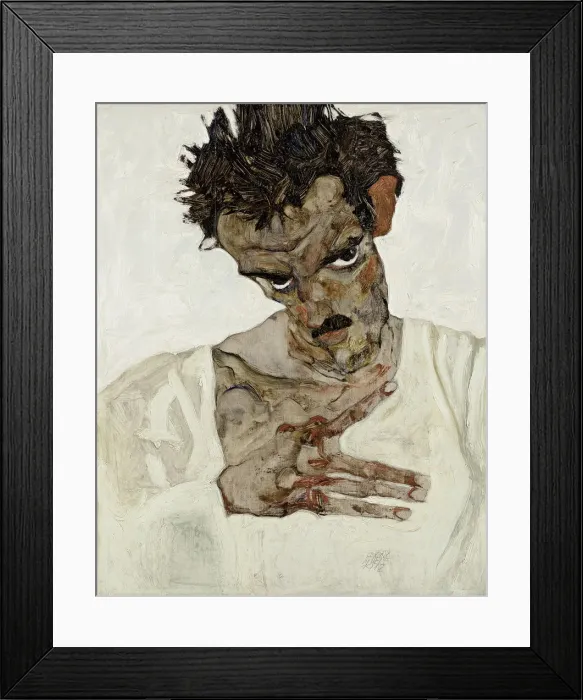 Framed Print : Self-Portrait with Lowered Head, 1912. Artist: Schiele, Egon (1890?1918) Framed Print : Self-Portrait with Lowered Head, 1912. Artist: Schiele, Egon (1890?1918)
