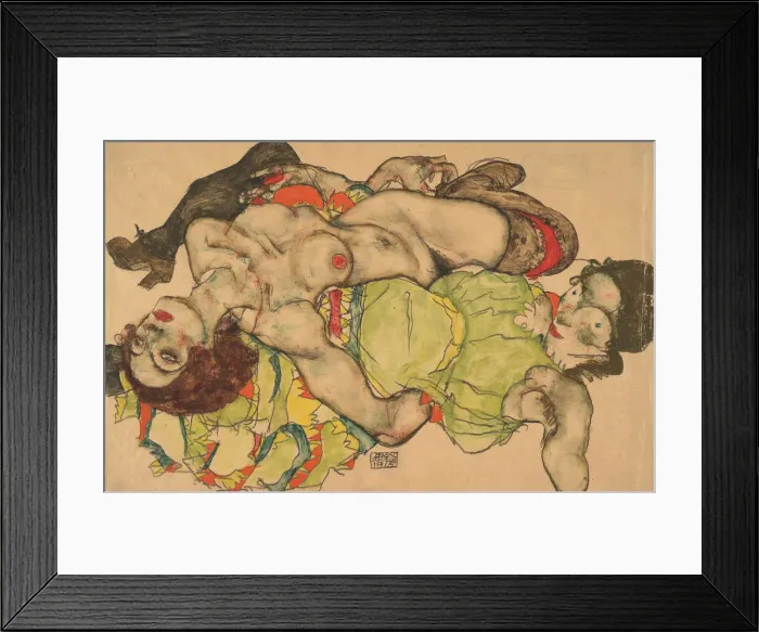 Framed Print : Two Girls Lying Entwined, 1915. Artist: Schiele, Egon (1890?1918) Framed Print : Two Girls Lying Entwined, 1915. Artist: Schiele, Egon (1890?1918)