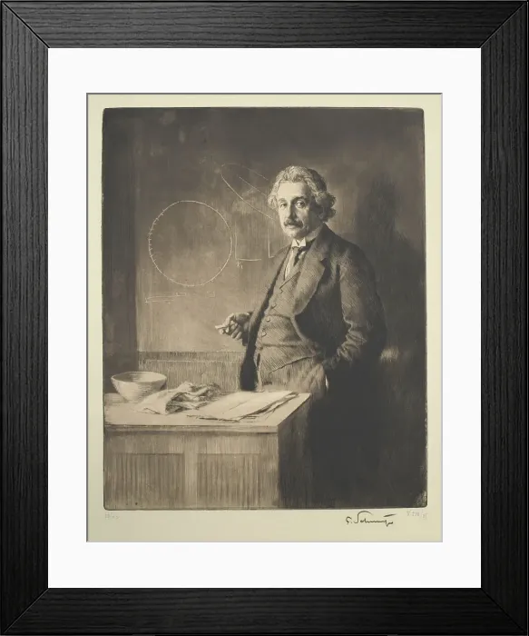 Framed Print : Portrait of Albert Einstein (1879-1955), 1921. Artist: Schmutzer, Ferdinand (1870-1928) Framed Print : Portrait of Albert Einstein (1879-1955), 1921. Artist: Schmutzer, Ferdinand (1870-1928)