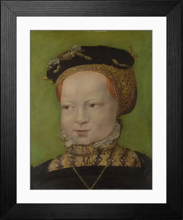 Framed Print : Portrait of a Girl, ca 1545. Artist: Seisenegger, Jakob (1505-1567) Framed Print : Portrait of a Girl, ca 1545. Artist: Seisenegger, Jakob (1505-1567)