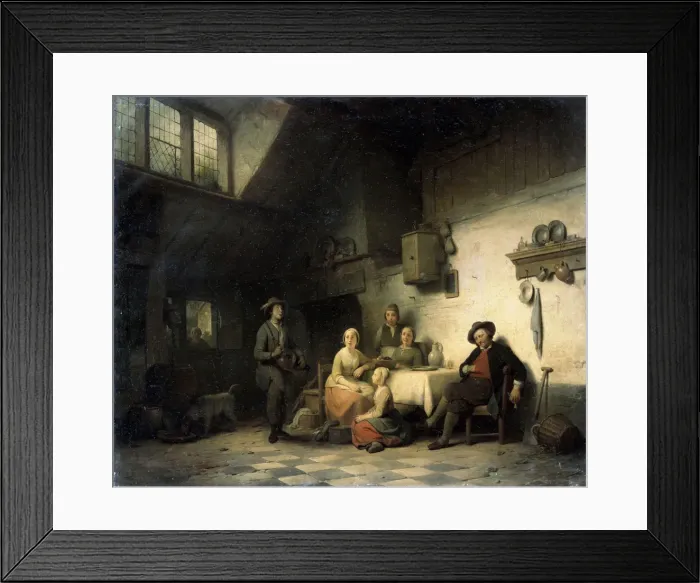 Framed Print : House concert. Artist: Braekeleer, Ferdinand de, the Elder (1792-1883) Framed Print : House concert. Artist: Braekeleer, Ferdinand de, the Elder (1792-1883)