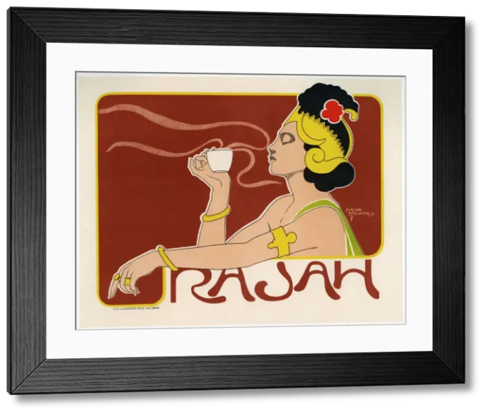 Framed Print : Rajah Coffee (Poster), 1897. Artist: Meunier, Henri (1873-1922) Framed Print : Rajah Coffee (Poster), 1897. Artist: Meunier, Henri (1873-1922)