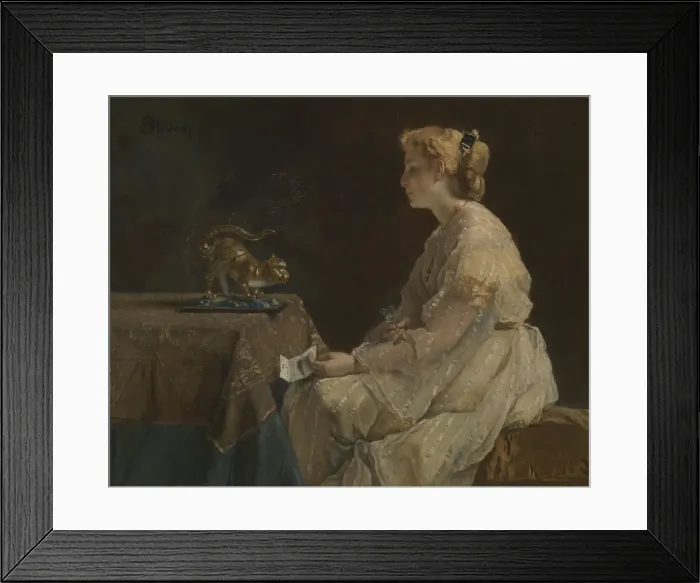 Framed Print : The Present, c. 1870. Artist: Stevens, Alfred (1823-1906) Framed Print : The Present, c. 1870. Artist: Stevens, Alfred (1823-1906)