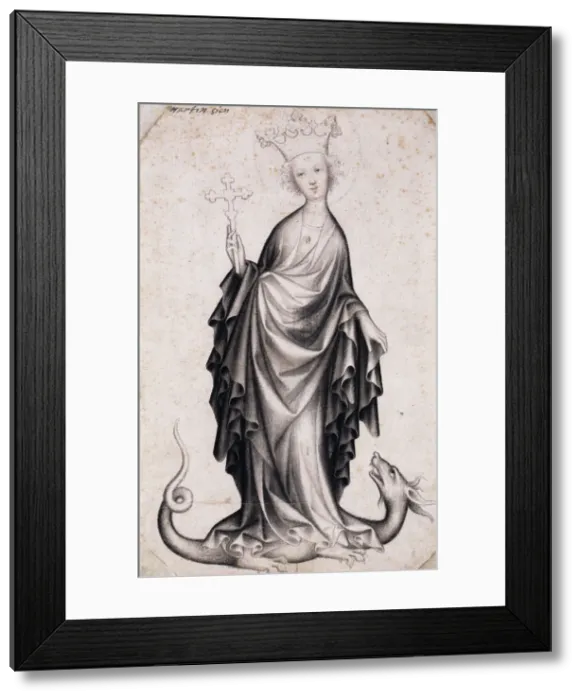 Framed Print : Saint Margaret, c. 1410. Artist: Bohemian Master (active 1410-1420) Framed Print : Saint Margaret, c. 1410. Artist: Bohemian Master (active 1410-1420)