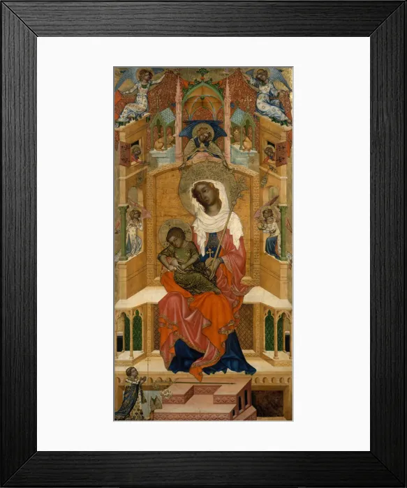Framed Print : Mary Enthroned with the Child (Glatz Madonna), ca 1350. Artist: Master of the Kaufmann Crucifixion (active ca 1350) Framed Print : Mary Enthroned with the Child (Glatz Madonna), ca 1350. Artist: Master of the Kaufmann Crucifixion (active ca 1350)