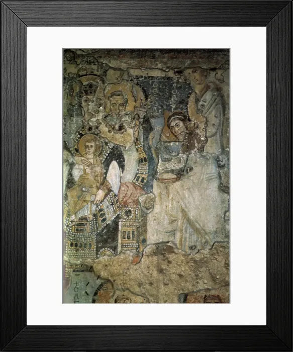 Framed Print : The Annunciation (Fresco in Santa Maria Antiqua), 565-578. Artist: Byzantine Master Framed Print : The Annunciation (Fresco in Santa Maria Antiqua), 565-578. Artist: Byzantine Master