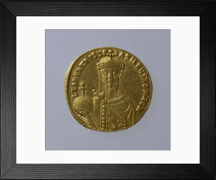 Framed Print : Solidus of Leo VI the Wise, 886-912. Artist: Numismatic, Ancient Coins Framed Print : Solidus of Leo VI the Wise, 886-912. Artist: Numismatic, Ancient Coins