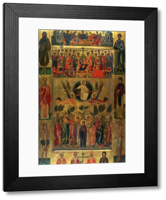 Framed Print : The Ascension of Christ with the Hetoimasia, 15th century. Artist: Ritzos, Andreas (1421-1492) Framed Print : The Ascension of Christ with the Hetoimasia, 15th century. Artist: Ritzos, Andreas (1421-1492)