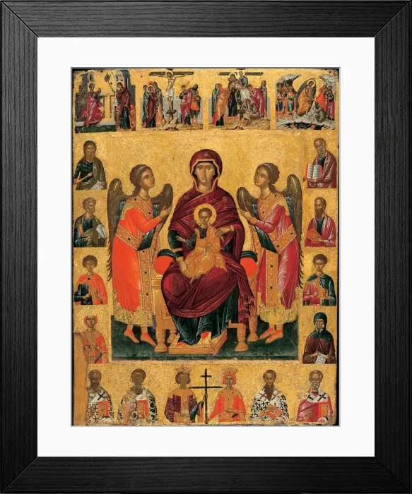 Framed Print : The Virgin and Child enthroned, Late 15th cen Artist: Ritzos, Andreas (1421-1492) Framed Print : The Virgin and Child enthroned, Late 15th cen Artist: Ritzos, Andreas (1421-1492)
