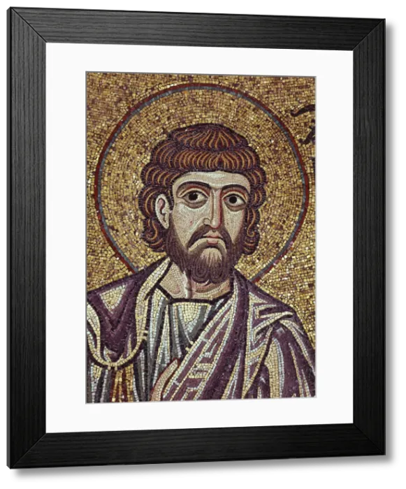 Framed Print : The Prophet Zechariah (Detail of Interior Mosaics in the St. Marks Basilica), 12th century. Artist: Byzantine Master