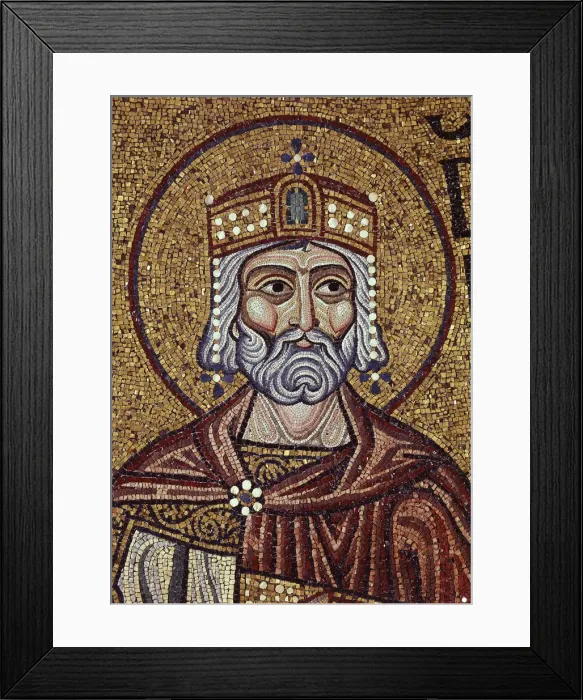 Framed Print : King David (Detail of Interior Mosaics in the St. Marks Basilica), 12th century. Artist: Byzantine Master Framed Print : King David (Detail of Interior Mosaics in the St. Marks Basilica), 12th century. Artist: Byzantine Master