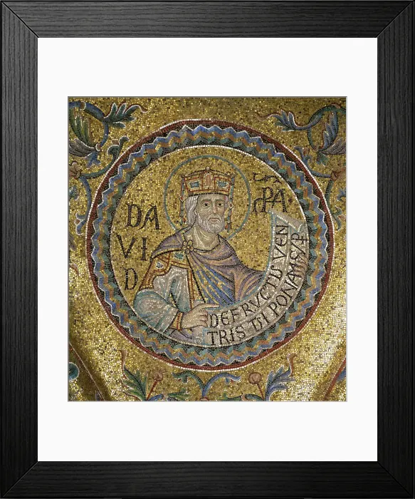 Framed Print : King David (Detail of Interior Mosaics in the St. Marks Basilica), 13th century. Artist: Byzantine Master Framed Print : King David (Detail of Interior Mosaics in the St. Marks Basilica), 13th century. Artist: Byzantine Master
