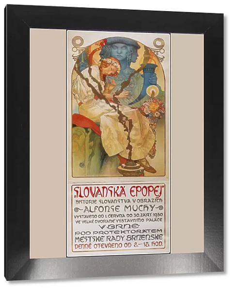 Poster for the exhibition The Slav Epic (Slovanska epopej), 1928. Artist: Mucha, Alfons Marie (1860-1939)