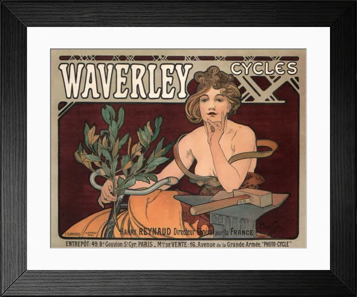 Framed Print : Waverley Cycles, 1896. Artist: Mucha, Alfons Marie (1860-1939) Framed Print : Waverley Cycles, 1896. Artist: Mucha, Alfons Marie (1860-1939)