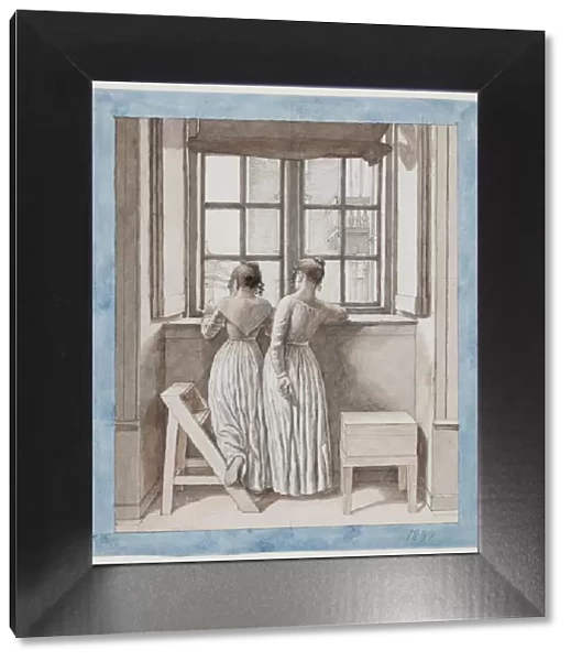 At a Window in the Artists Studio, 1852. Artist: Eckersberg, Christoffer-Wilhelm (1783-1853)