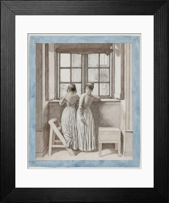 Framed Print : At a Window in the Artists Studio, 1852. Artist: Eckersberg, Christoffer-Wilhelm (1783-1853) Framed Print : At a Window in the Artists Studio, 1852. Artist: Eckersberg, Christoffer-Wilhelm (1783-1853)
