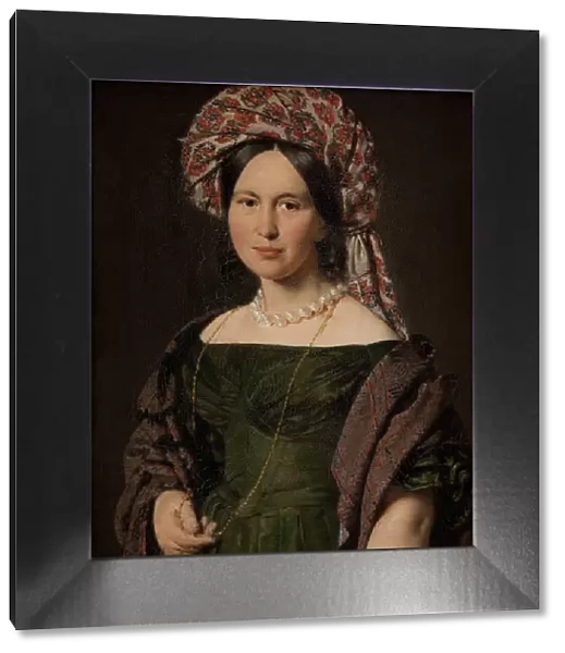 Cathrine Jensen, nee Lorenzen, the Artists Wife Wearing a Turban, 1842-1843. Artist: Jensen, Christian Albrecht (1792-1870)
