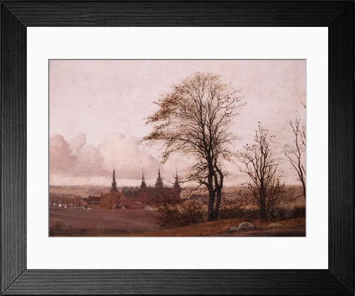 Framed Print : Autumn Landscape. Frederiksborg Castle in the Middle Distance, 1837-1838. Artist: Kobke, Christen Schiellerup (1810-1848) Framed Print : Autumn Landscape. Frederiksborg Castle in the Middle Distance, 1837-1838. Artist: Kobke, Christen Schiellerup (1810-1848)