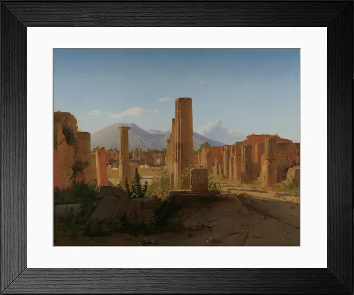 Framed Print : The Forum at Pompeii with Vesuvius in the Background, 1841. Artist: Kobke, Christen Schiellerup (1810-1848) Framed Print : The Forum at Pompeii with Vesuvius in the Background, 1841. Artist: Kobke, Christen Schiellerup (1810-1848)