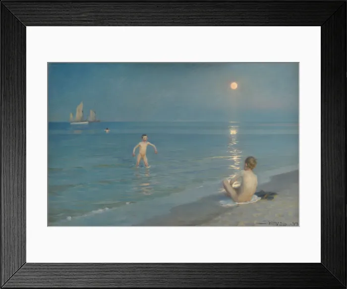Framed Print : Boys Bathing at Skagen. Summer Evening, 1899. Artist: Kroyer, Peder Severin (1851-1909) Framed Print : Boys Bathing at Skagen. Summer Evening, 1899. Artist: Kroyer, Peder Severin (1851-1909)