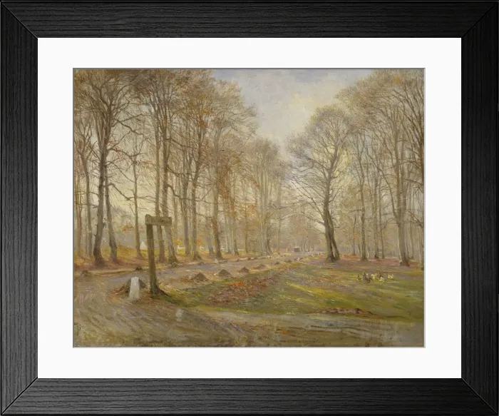 Framed Print : Late Autumn Day in the Jaegersborg Deer Park, North of Copenhagen, 1886. Artist: Philipsen, Theodor (1840-1920) Framed Print : Late Autumn Day in the Jaegersborg Deer Park, North of Copenhagen, 1886. Artist: Philipsen, Theodor (1840-1920)