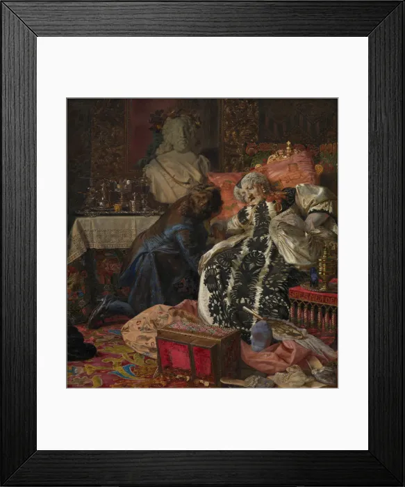 Framed Print : The Death of Queen Sophie Amalie, 1882. Artist: Zahrtmann, Kristian (1843-1917) Framed Print : The Death of Queen Sophie Amalie, 1882. Artist: Zahrtmann, Kristian (1843-1917)