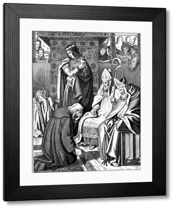 Framed Print : Louis the Pious making penance at Attigny in 822 (Illustration from the Geschichte des deutschen Volkes by E. Duller), 1840. Artist: Kirchhoff, Johann Jakob (1796-1848) Framed Print : Louis the Pious making penance at Attigny in 822 (Illustration from the Geschichte des deutschen Volkes by E. Duller), 1840. Artist: Kirchhoff, Johann Jakob (1796-1848)