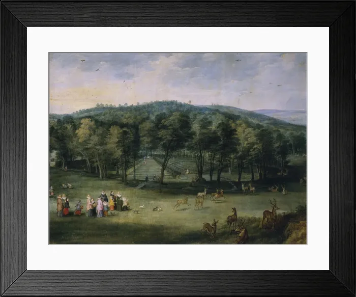 Framed Print : Infanta Isabella Clara Eugenia of Spain in the Parc de Mariemont, First third of 17th cen Artist: Brueghel, Jan, the Elder (1568-1625) Framed Print : Infanta Isabella Clara Eugenia of Spain in the Parc de Mariemont, First third of 17th cen Artist: Brueghel, Jan, the Elder (1568-1625)