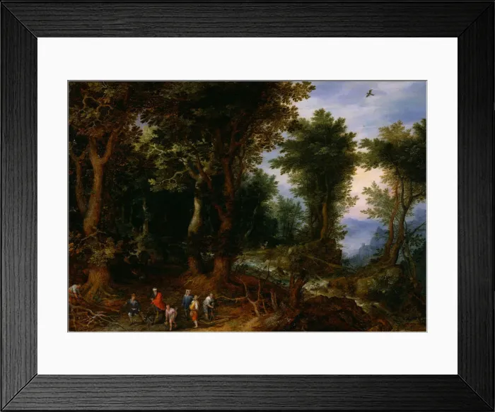 Framed Print : Wooded Landscape with Abraham and Isaac, 1599. Artist: Brueghel, Jan, the Elder (1568-1625) Framed Print : Wooded Landscape with Abraham and Isaac, 1599. Artist: Brueghel, Jan, the Elder (1568-1625)