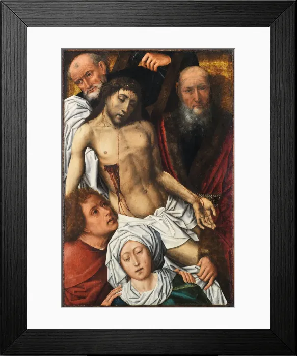 Framed Print : The Descent from the Cross, c. 1500. Artist: De Coter, Colijn (c. 1440 / 5-c. 1522 / 32) Framed Print : The Descent from the Cross, c. 1500. Artist: De Coter, Colijn (c. 1440 / 5-c. 1522 / 32)