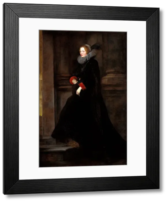 Framed Print : Portrait of Marchesa Geronima Spinola, ca 1624. Artist: Dyck, Sir Anthonis, van (1599-1641) Framed Print : Portrait of Marchesa Geronima Spinola, ca 1624. Artist: Dyck, Sir Anthonis, van (1599-1641)