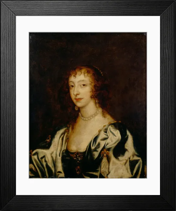 Framed Print : Portrait of Queen Henrietta Maria of France (1609-1669), 1666. Artist: Dyck, Sir Anthonis, van (1599-1641) Framed Print : Portrait of Queen Henrietta Maria of France (1609-1669), 1666. Artist: Dyck, Sir Anthonis, van (1599-1641)